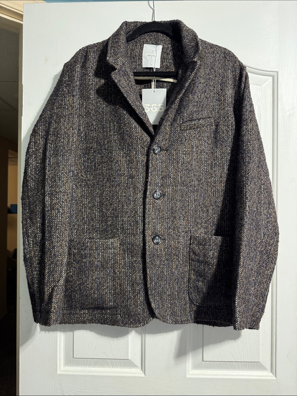 NWT Percival 365 Brooks Blazer Men’s Large Brown Herringbone Old Money Preppy